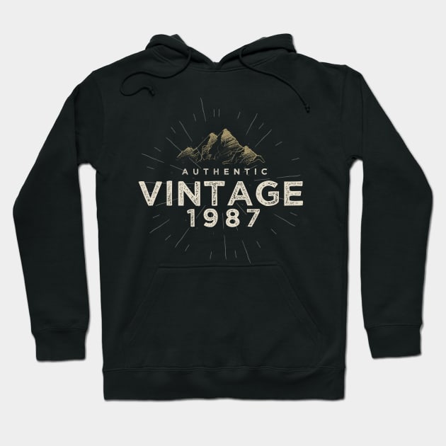 Authentic Vintage 1987 Birthday Design Hoodie by DanielLiamGill